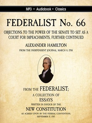 cover image of Federalist No. 66